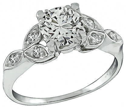 Vintage 0.90ct Diamond Platinum Engagement Ring