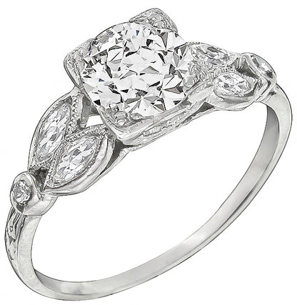 Vintage 0.93ct Diamond Engagement Ring