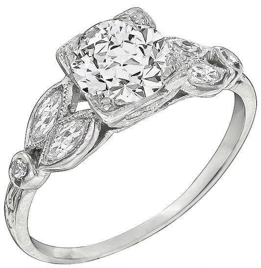 Vintage 0.93ct Diamond Engagement Ring