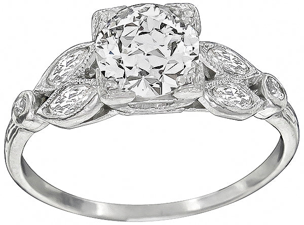 Vintage 0.93ct Diamond Engagement Ring