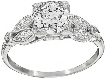 Vintage 0.93ct Diamond Engagement Ring