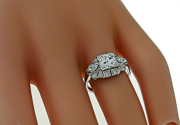 Vintage 0.95ct Diamond Engagement Ring