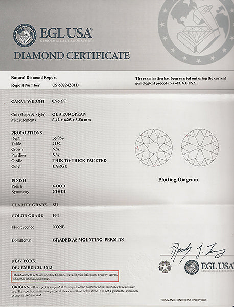 Vintage 0.96ct Diamond Engagement Ring