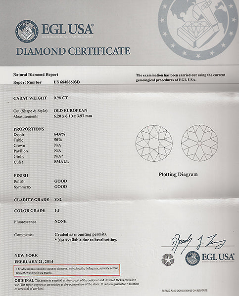 Vintage 0.98ct Diamond Engagement Ring