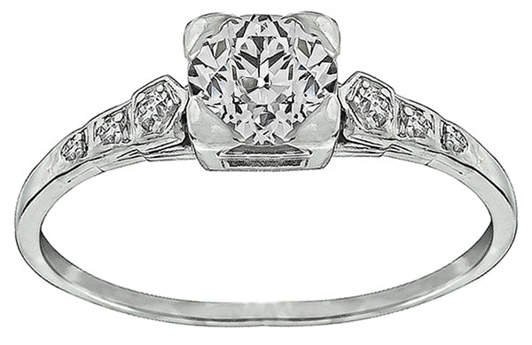 Vintage 0.98ct Diamond Engagement Ring