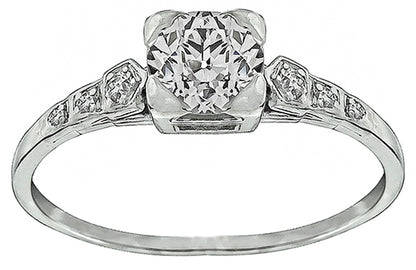 Vintage 0.98ct Diamond Engagement Ring