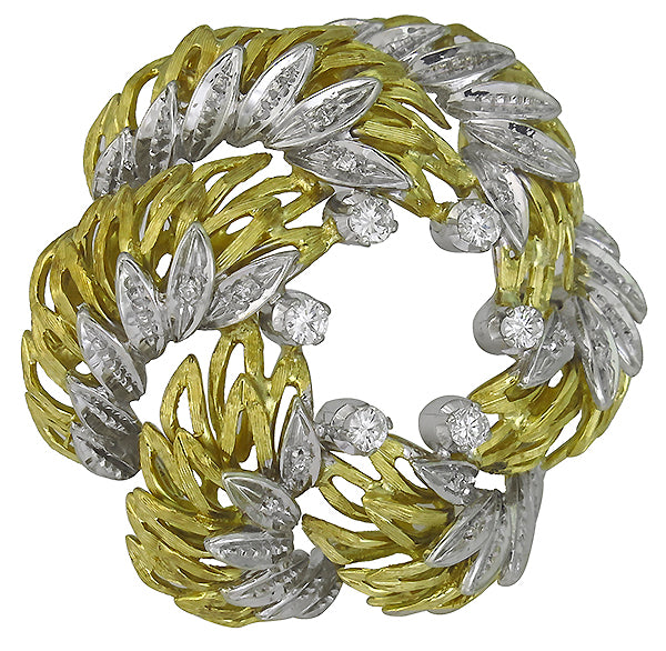 Vintage 1.00ct Diamond Buccellati Style Pin