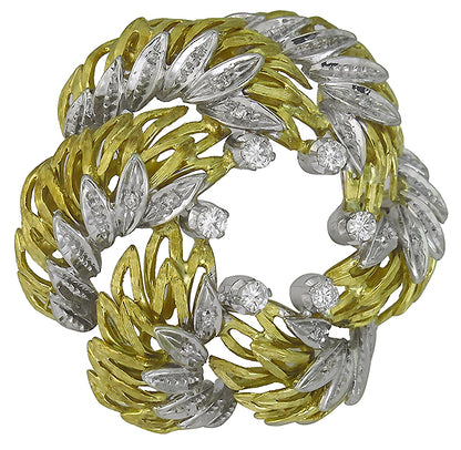 Vintage 1.00ct Diamond Buccellati Style Pin