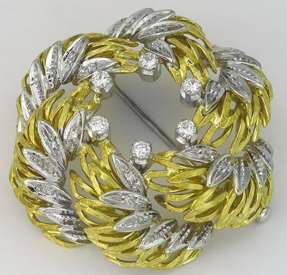 Vintage 1.00ct Diamond Buccellati Style Pin