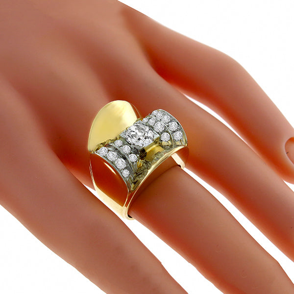 Vintage 1.11ct Diamond Gold Ring