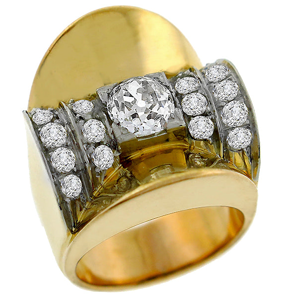 Vintage 1.11ct Diamond Gold Ring