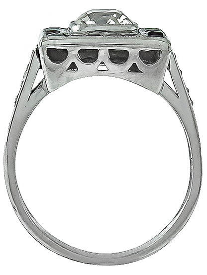 Vintage 1.15ct Diamond Ruby Engagement Ring