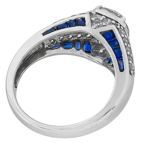 Vintage 1.16ct Diamond Sapphire Engagement Ring