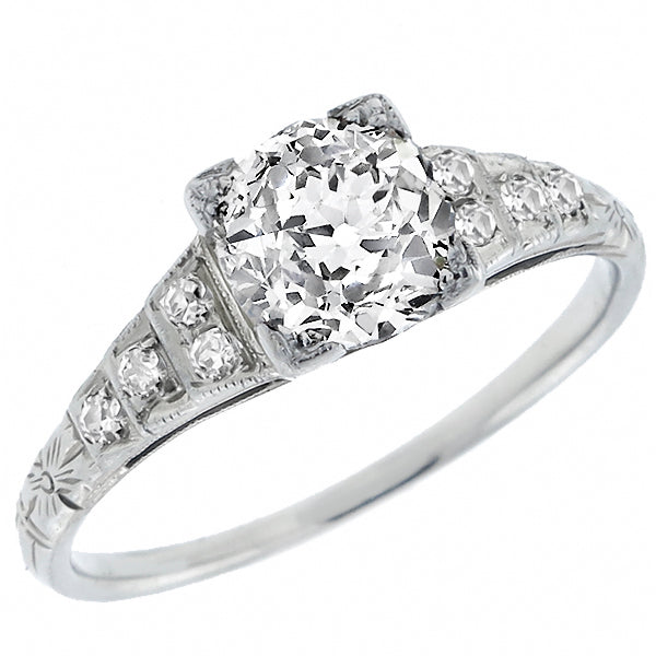 Vintage 1.20ct Diamond Engagement Gold  Ring