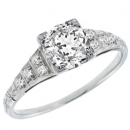 Vintage 1.20ct Diamond Engagement Gold  Ring