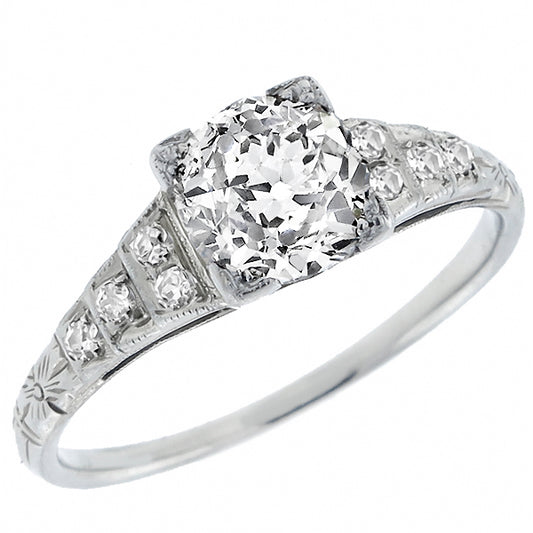 Vintage 1.20ct Diamond Engagement Gold  Ring