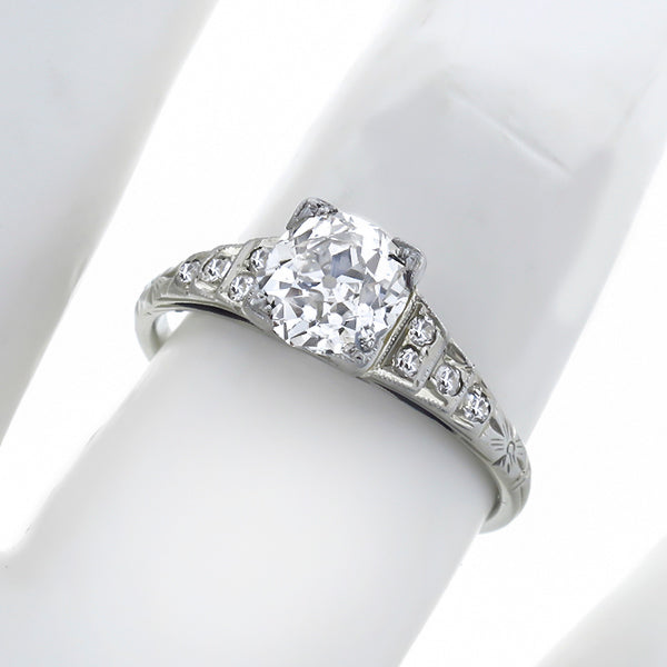 Vintage 1.20ct Diamond Engagement Gold  Ring