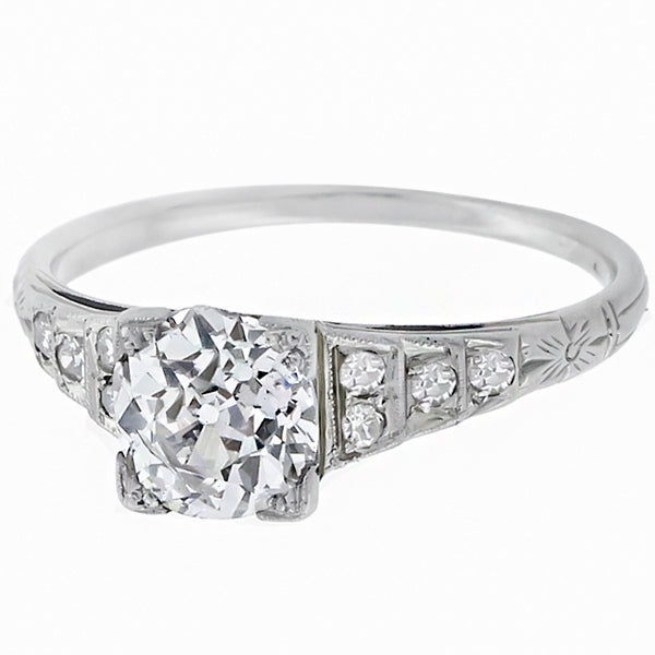 Vintage 1.20ct Diamond Engagement Gold  Ring