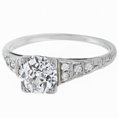 Vintage 1.20ct Diamond Engagement Gold  Ring