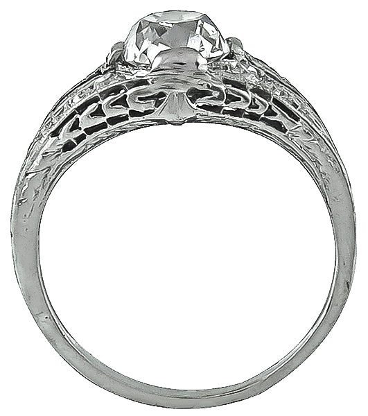 Vintage 1.28ct Diamond Sapphire Engagement Ring