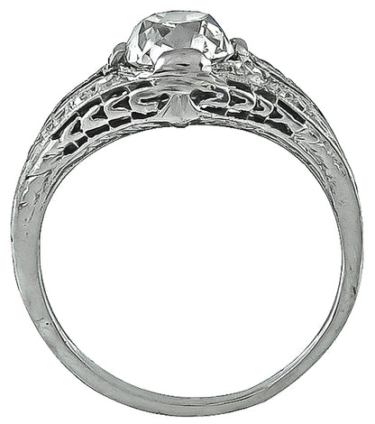 Vintage 1.28ct Diamond Sapphire Engagement Ring