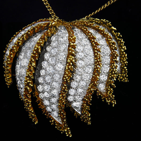 Vintage  13.00ct Diamond Gold Pin/Pendant