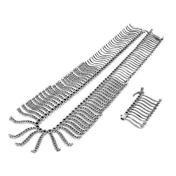 Vintage 13.00ct Round Cut Diamond 18k White Gold Necklace