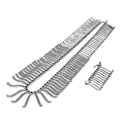 Vintage 13.00ct Round Cut Diamond 18k White Gold Necklace