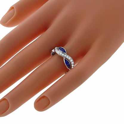 Vintage 1.34ct Diamond 0.69ct Sapphire Eternity Wedding Band