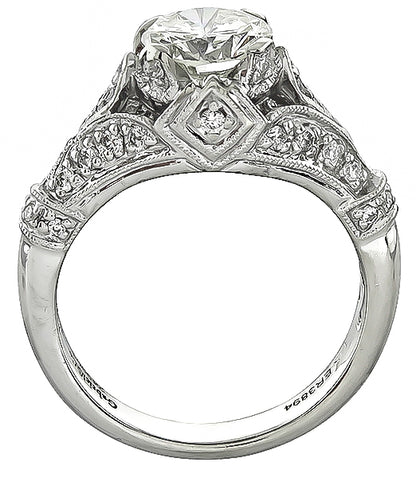 Vintage 1.34ct Diamond 14 Karat White Gold Engagement Ring