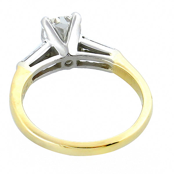 Vintage 1.42ct Diamond 2 Tone Gold Engagement Ring