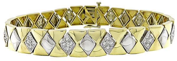 Vintage 1.50ct Diamond Gold Bracelet