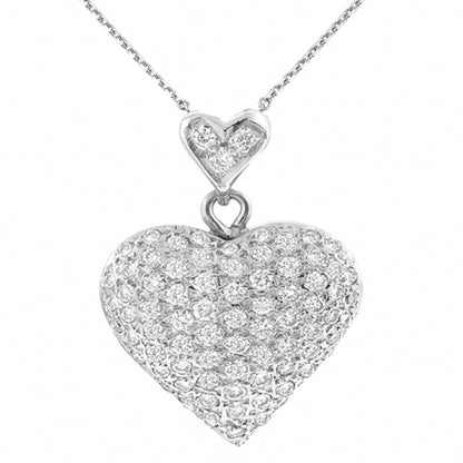 Vintage 1.50ct Diamond Gold Heart Pendant