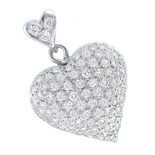 Vintage 1.50ct Diamond Gold Heart Pendant