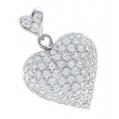 Vintage 1.50ct Diamond Gold Heart Pendant