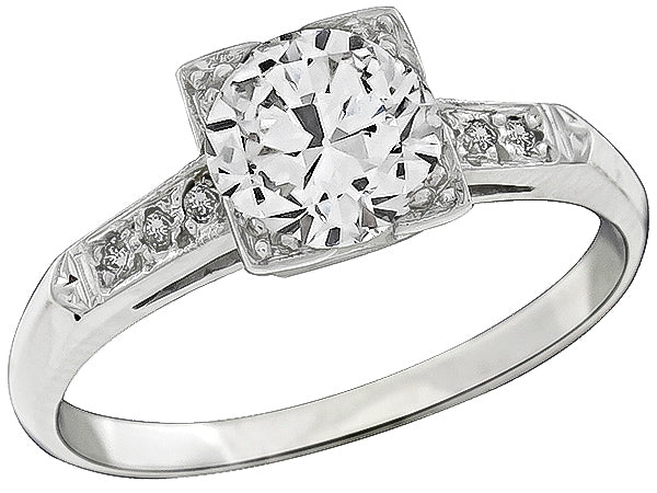 Vintage 1.54ct Diamond Engagement Ring