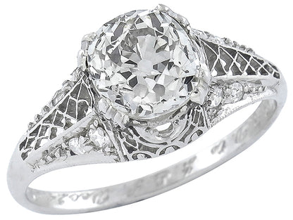 Vintage 1.55ct Diamond Antique Engagement Ring