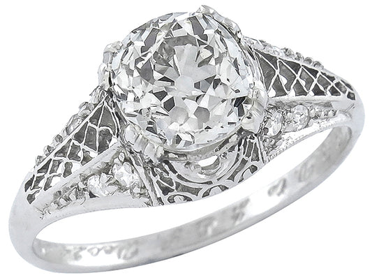 Vintage 1.55ct Diamond Antique Engagement Ring