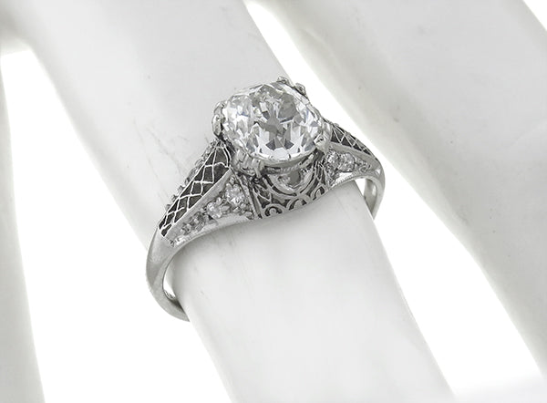 Vintage 1.55ct Diamond Antique Engagement Ring