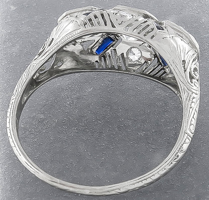 Vintage 1.65ct Diamond Sapphire Ring