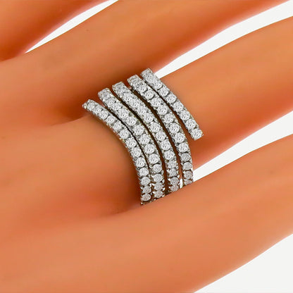 Vintage 1.83ct Round Cut Diamond Cluster 18K White Gold Ring