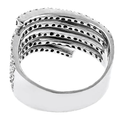 Vintage 1.83ct Round Cut Diamond Cluster 18K White Gold Ring