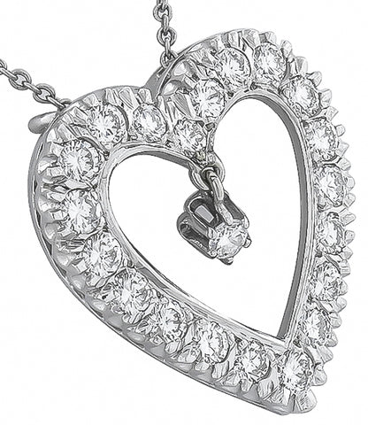 Vintage 1.90ct Diamond Heart Pin / Pendant