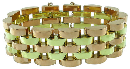 Vintage 1940s Two Tone Gold Bracelet