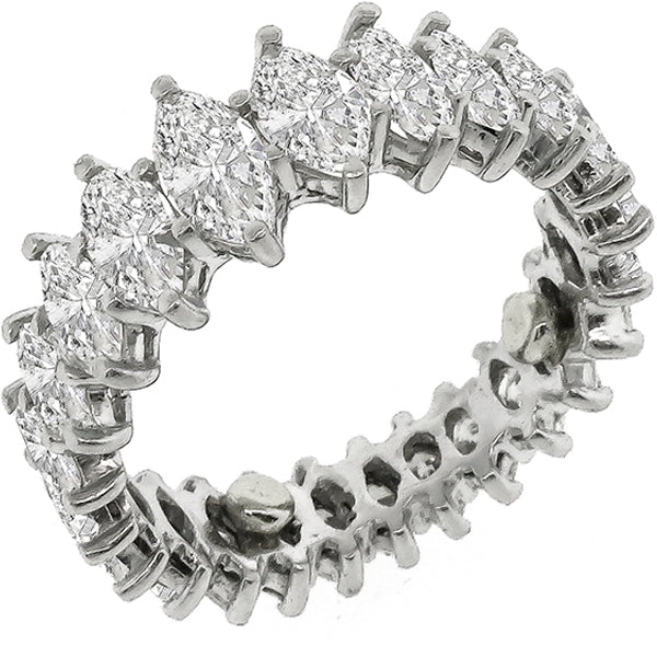 1950s 3.50ct Tapering Marquise Cut Diamond Eternity Wedding Platinum Band