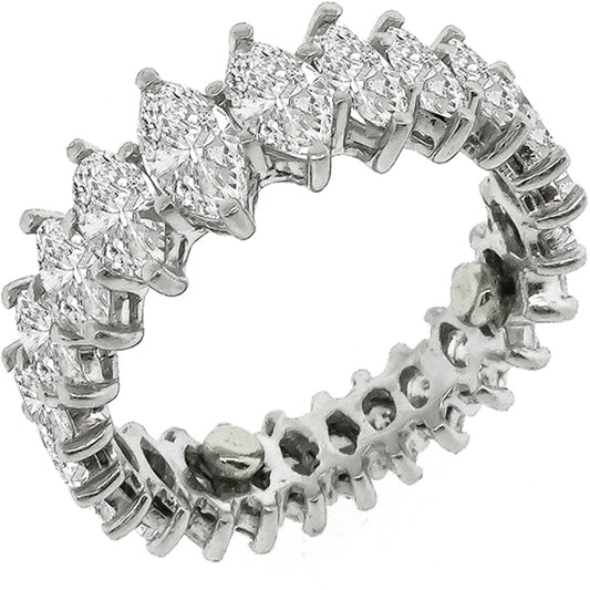 1950s 3.50ct Tapering Marquise Cut Diamond Eternity Wedding Platinum Band