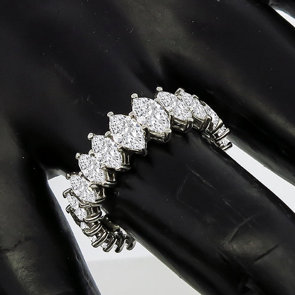 1950s 3.50ct Tapering Marquise Cut Diamond Eternity Wedding Platinum Band