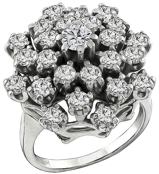 Vintage  2.00ct Diamond Cocktail Ring