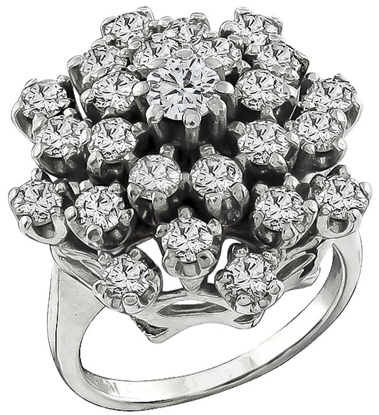 Vintage  2.00ct Diamond Cocktail Ring