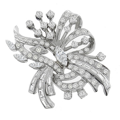 Vintage 2.00ct Diamond Gold Pin